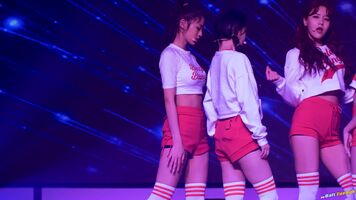 Seolhyun touching Jimin's ass