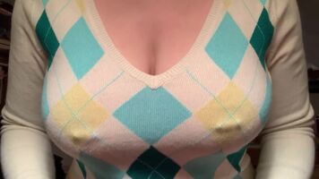 Sweater season is upon us. Makes for sweet titty drops. Bonus drop in the comments.