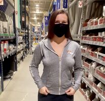 Airing out my areolas in the hardware store 😜