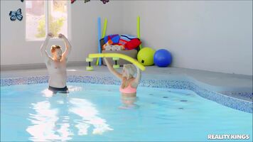 Water aerobics jiggle with Indica Monroe