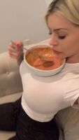 Eating soup