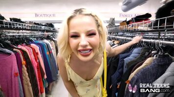 Going shopping and found blonde teen pussy