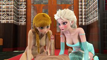 Elsa and Anna sharing