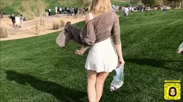 Taking Off my Panties Next to the Green at a Golf Tournament