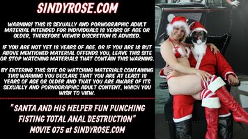 Santa and his helper fun punching fisting total anal destruction