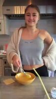 Lia Marie Johnson making some breakfast...she’d be out of energy after I finish with her