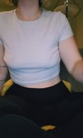 Just a girl playing with her tits on a night alone