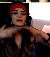 Paige showing off her big fake tits on Twitch