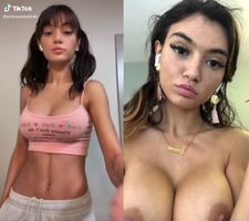 sexy tiktoker girl with big boobs