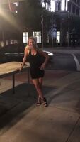 Blonde wife flashing panties on sidewalk